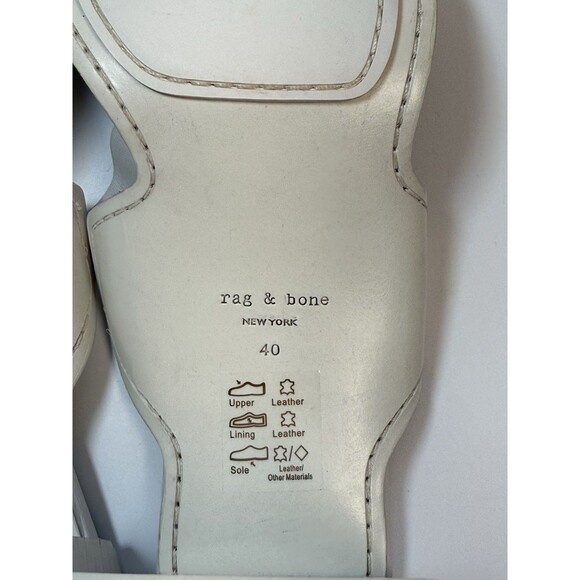Rag & Bone Colt Leather Slip On Sandal In Brightest White Sz 10 - Picture 8 of 9